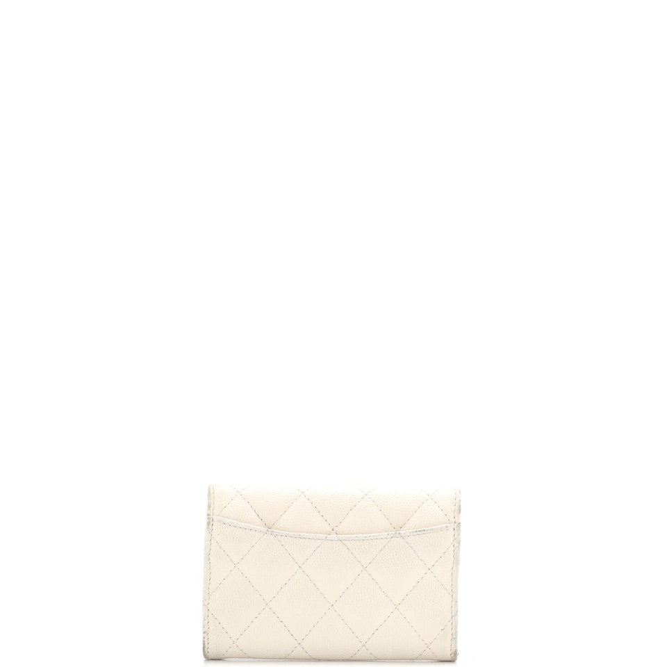 Classic Flap Card Case Quilted Caviar