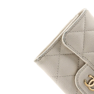 Classic Flap Card Case Quilted Caviar