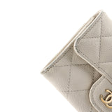 Classic Flap Card Case Quilted Caviar