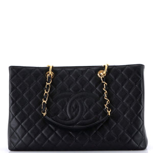 Grand Shopping Tote Quilted Caviar XL
