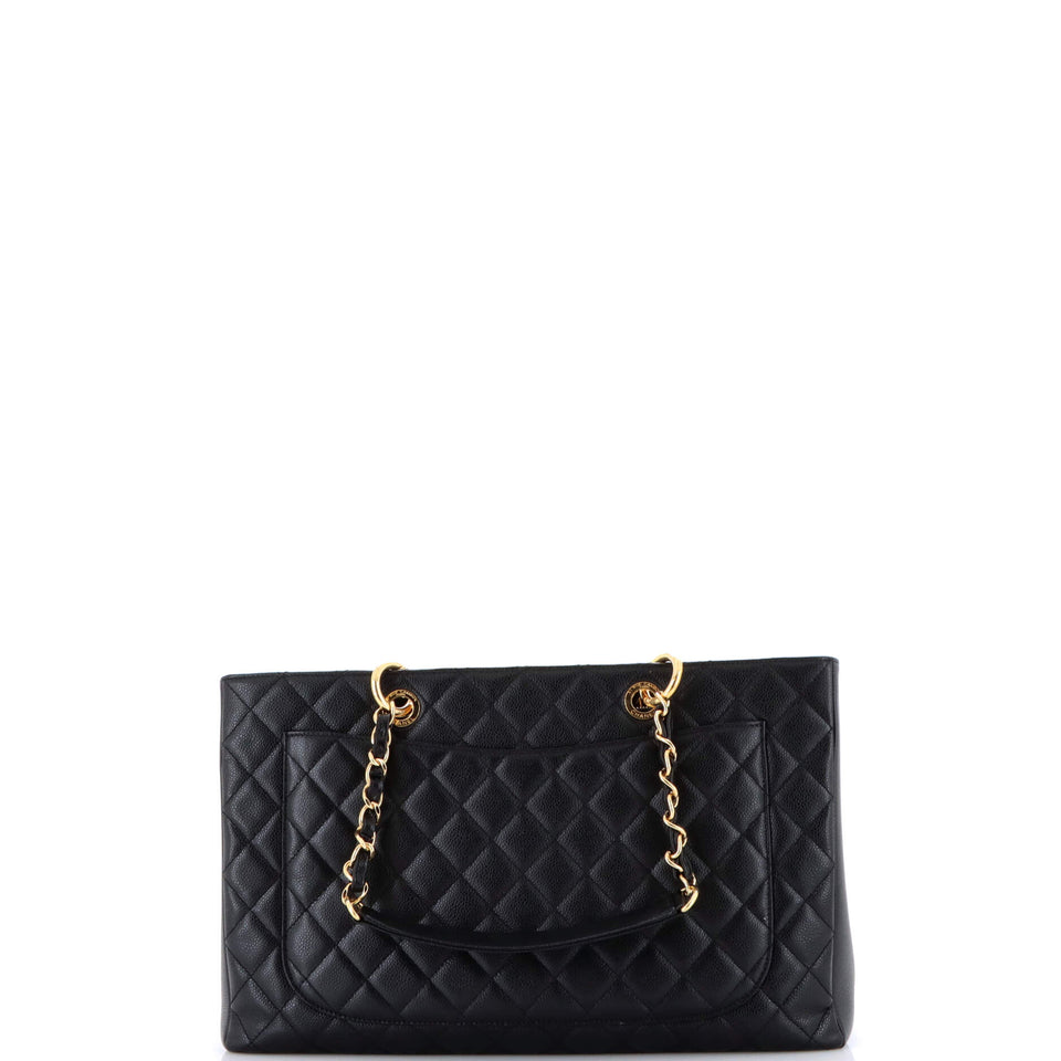Grand Shopping Tote Quilted Caviar XL