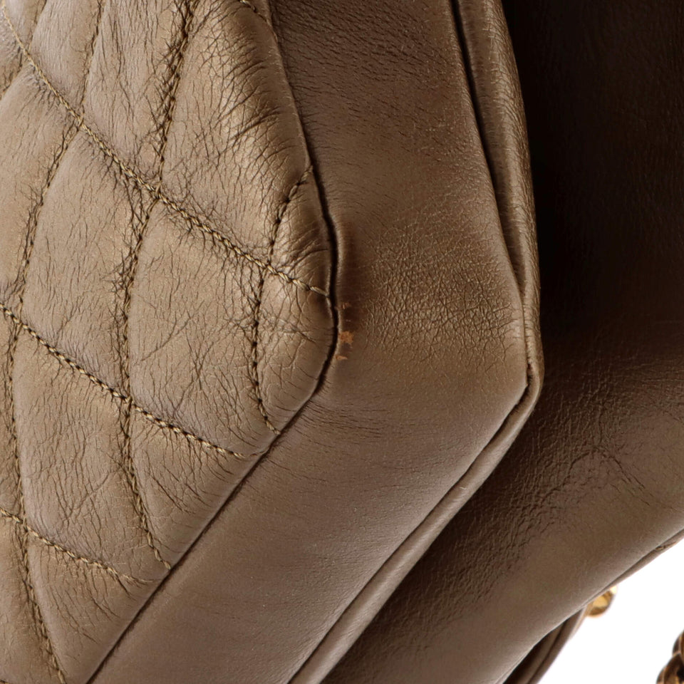 CC Crown Flap Bag Quilted Leather Medium