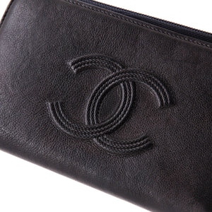 Timeless CC Zipped Wallet Caviar Long