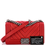 Boy Flap Bag Chevron Lambskin Old Medium
