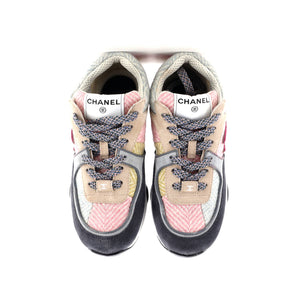 Women's CC Low-Top Sneakers Leather and Tweed