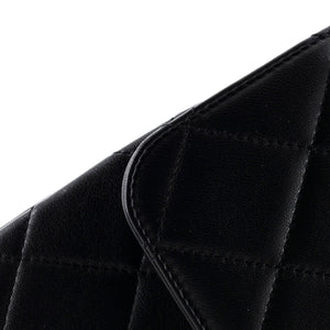 So Black Trendy CC Top Handle Bag Quilted Lambskin Small