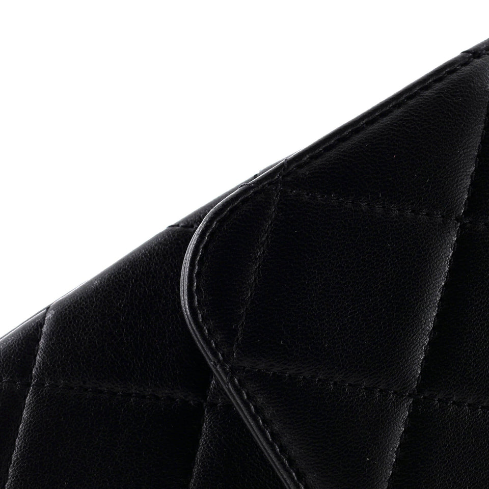 So Black Trendy CC Top Handle Bag Quilted Lambskin Small