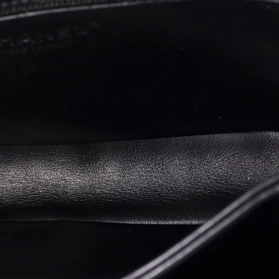 So Black Trendy CC Top Handle Bag Quilted Lambskin Small