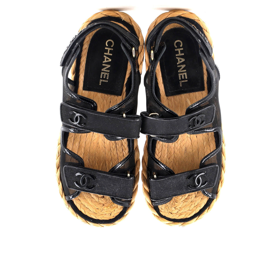 Women's Velcro Espadrille Dad Sandals Mesh