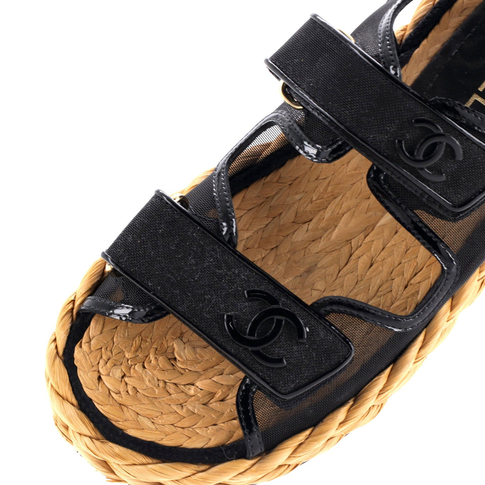 Women's Velcro Espadrille Dad Sandals Mesh