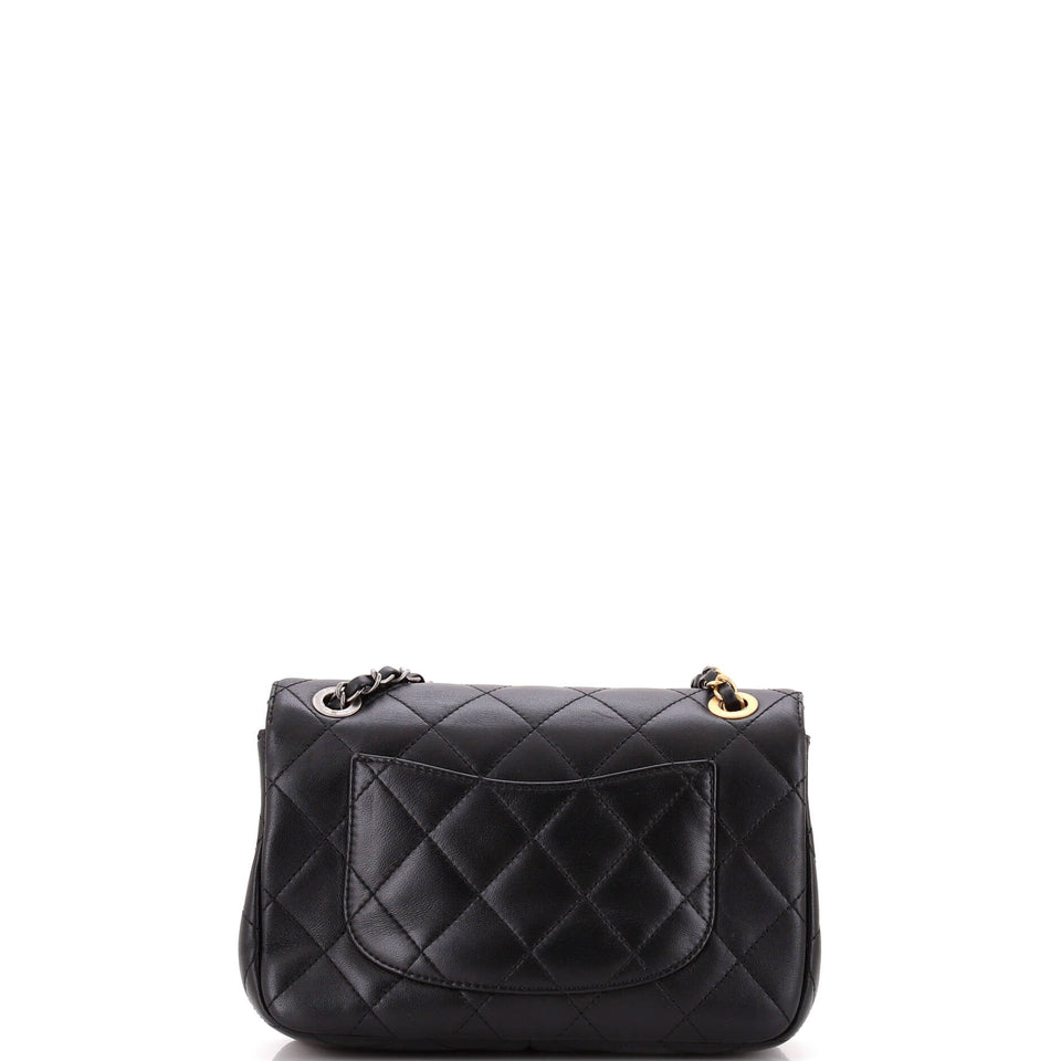 Coco Clips Flap Bag Embellished Quilted Lambskin Small