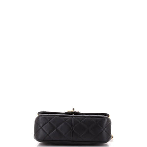 Coco Clips Flap Bag Embellished Quilted Lambskin Small