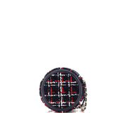 Filigree Round Clutch with Chain Quilted Tweed Mini