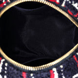 Filigree Round Clutch with Chain Quilted Tweed Mini