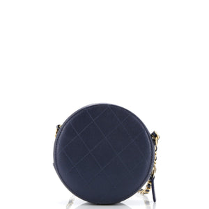 Chic Pearls Round Clutch with Chain Quilted Lambskin