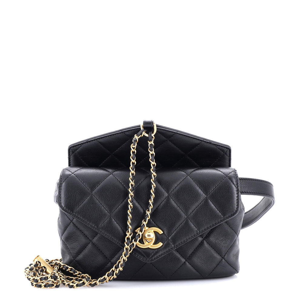 Carry With Chic Chain Flap Waist Bag Quilted Calfskin