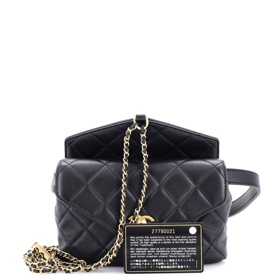 Carry With Chic Chain Flap Waist Bag Quilted Calfskin