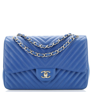 Classic Double Flap Bag Chevron Lambskin Jumbo