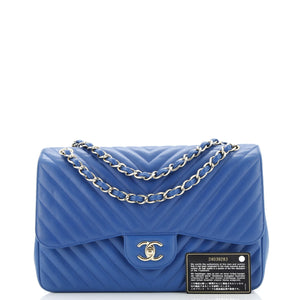 Classic Double Flap Bag Chevron Lambskin Jumbo