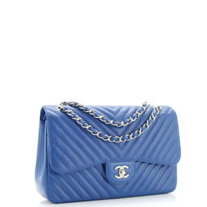Classic Double Flap Bag Chevron Lambskin Jumbo