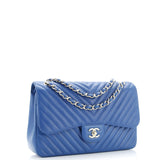 Classic Double Flap Bag Chevron Lambskin Jumbo