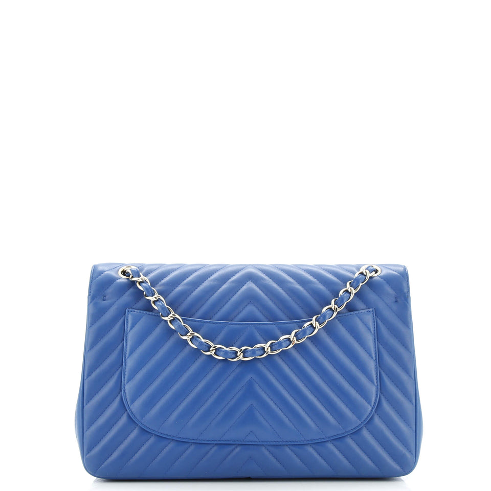 Classic Double Flap Bag Chevron Lambskin Jumbo