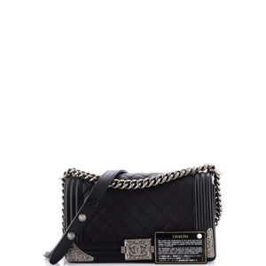 Paris-Dallas Boy Flap Bag Quilted Calfskin with Metal Adornments Old Medium
