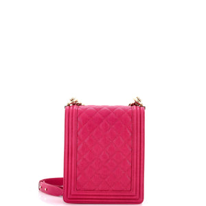 North South Boy Flap Bag Quilted Caviar Small