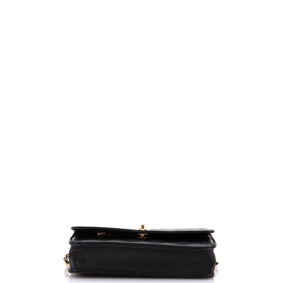 Turnlock CC Wallet on Chain Quilted Caviar