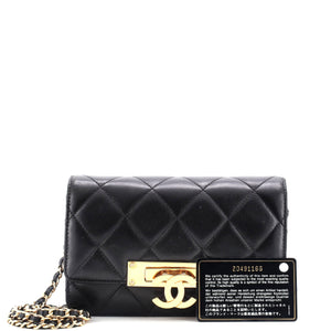 Golden Class Wallet on Chain Quilted Lambskin