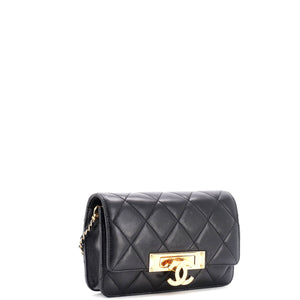 Golden Class Wallet on Chain Quilted Lambskin