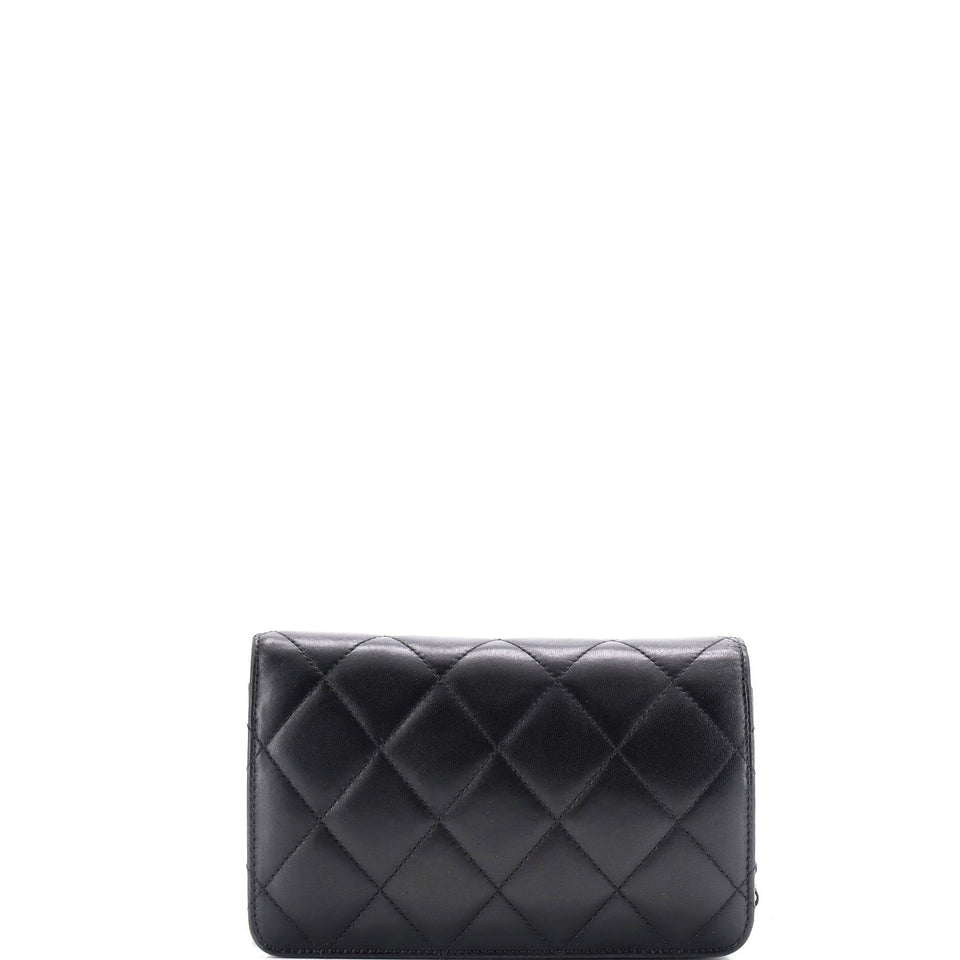 Golden Class Wallet on Chain Quilted Lambskin