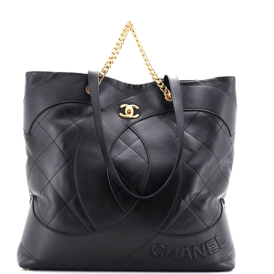 Club Monaco Shopping Tote Quilted Lambskin Large