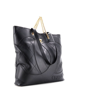 Club Monaco Shopping Tote Quilted Lambskin Large