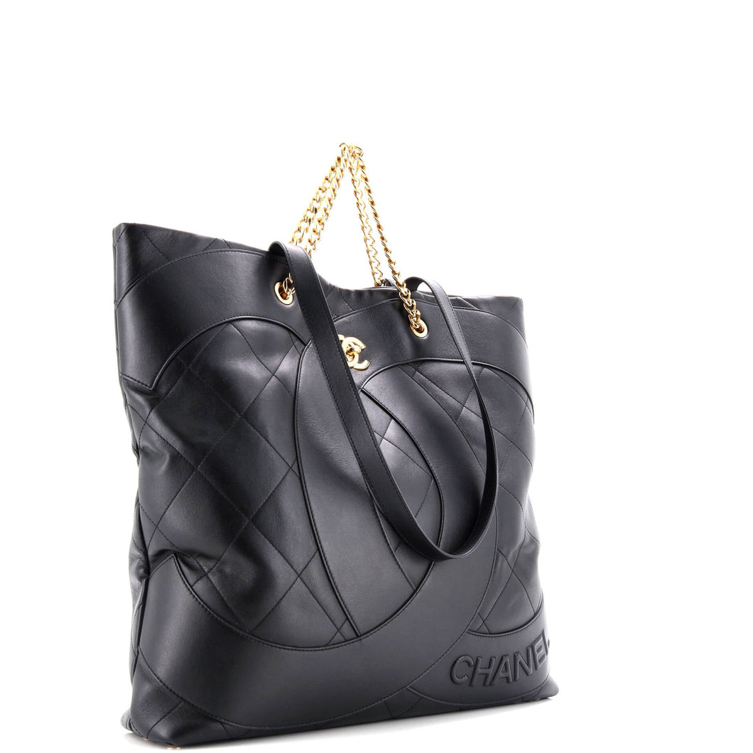 Club Monaco Shopping Tote Quilted Lambskin Large