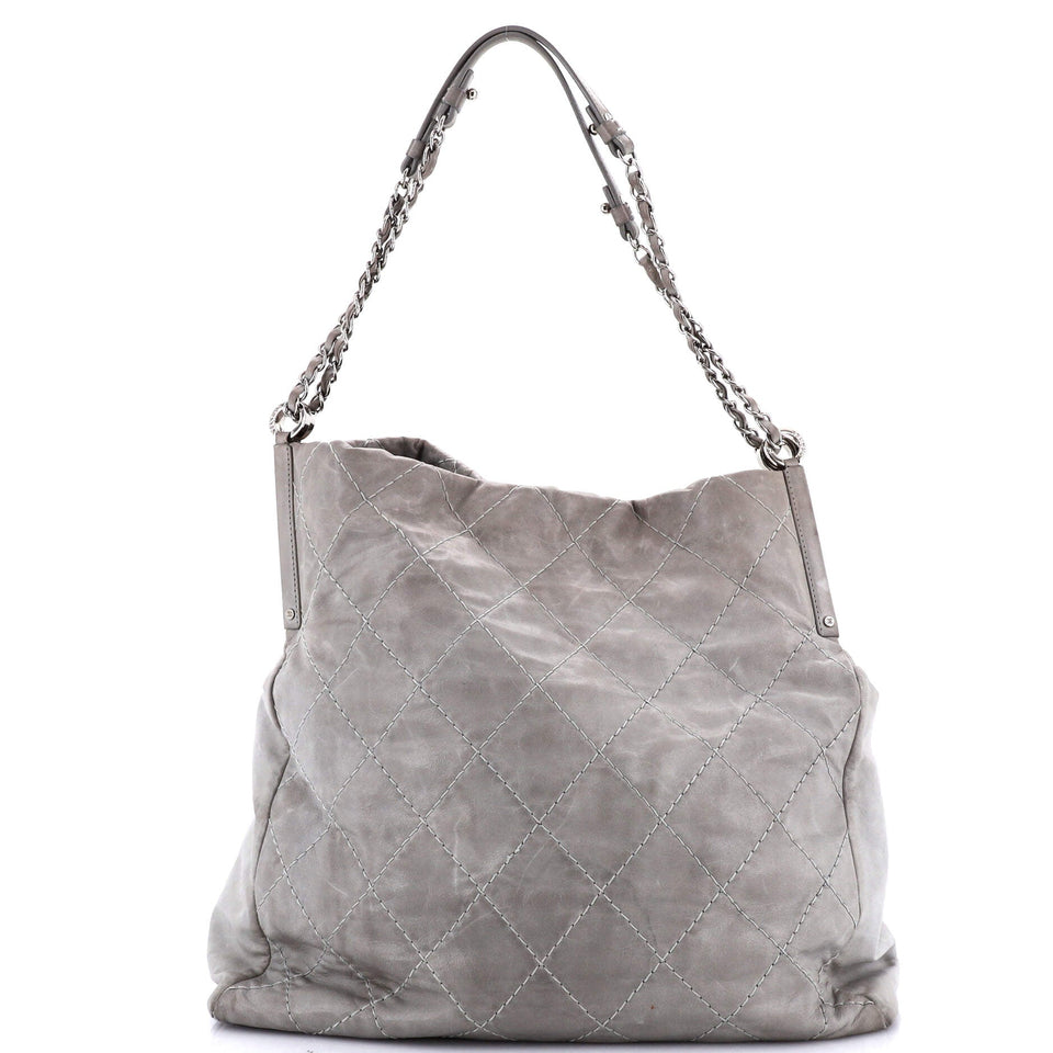 Sea Hit Shoulder Bag Quilted Iridescent Calfskin Large