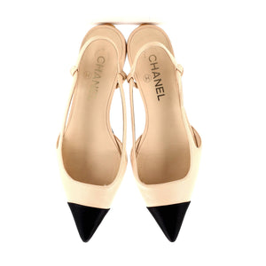 Women's Cap Toe CC Slingback Flats Leather