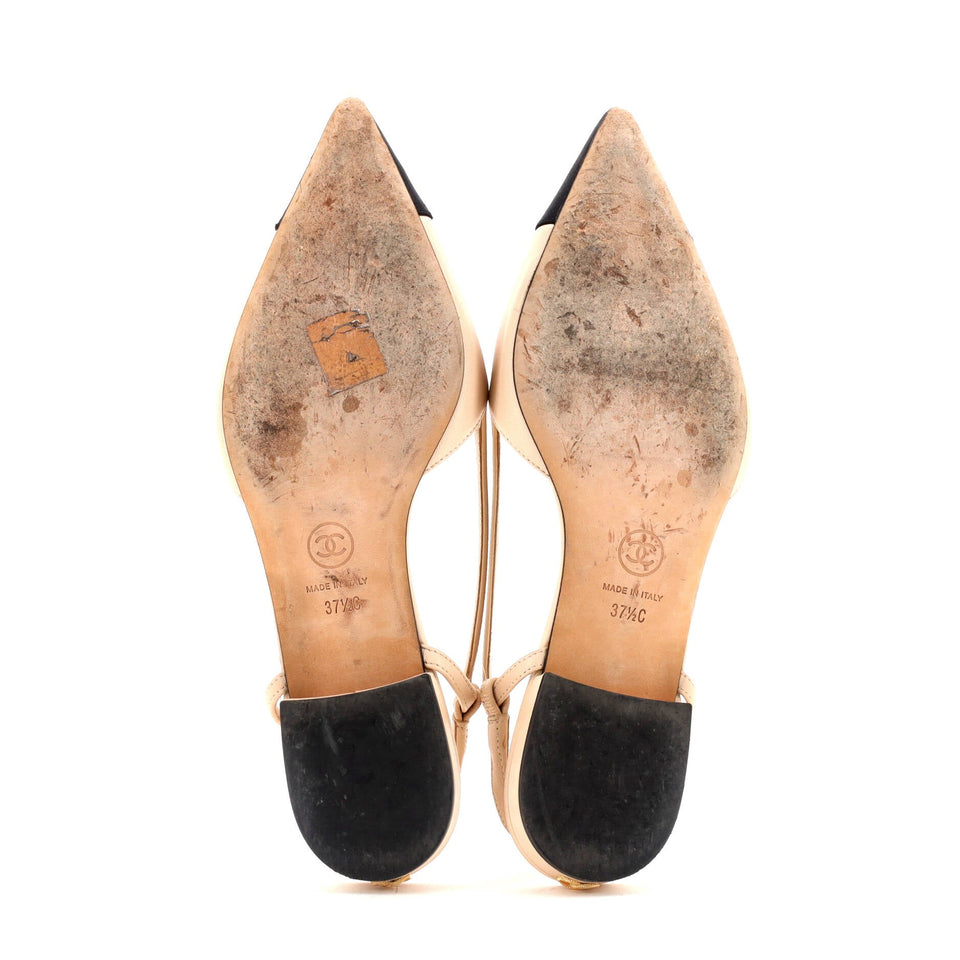 Women's Cap Toe CC Slingback Flats Leather