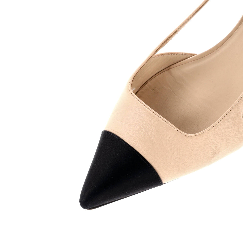 Women's Cap Toe CC Slingback Flats Leather