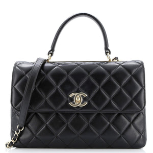 Trendy CC Top Handle Bag Quilted Lambskin Medium