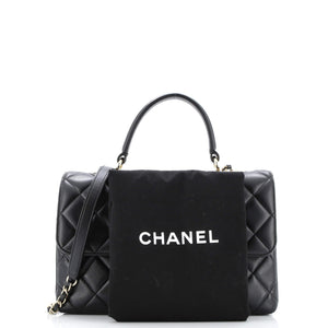 Trendy CC Top Handle Bag Quilted Lambskin Medium