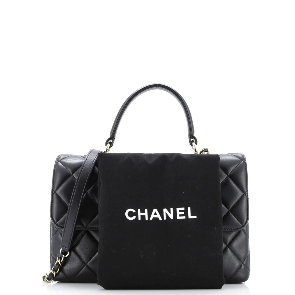 Trendy CC Top Handle Bag Quilted Lambskin Medium