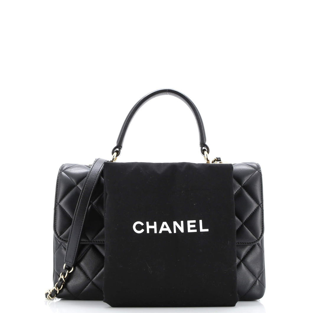 Trendy CC Top Handle Bag Quilted Lambskin Medium