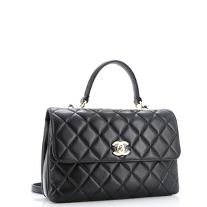Trendy CC Top Handle Bag Quilted Lambskin Medium