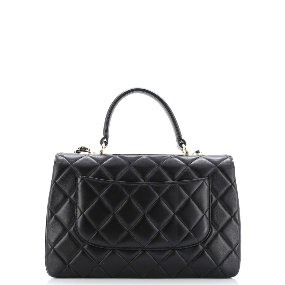 Trendy CC Top Handle Bag Quilted Lambskin Medium