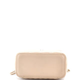 Tiny CC Link Vanity Case with Chain Quilted Caviar Small
