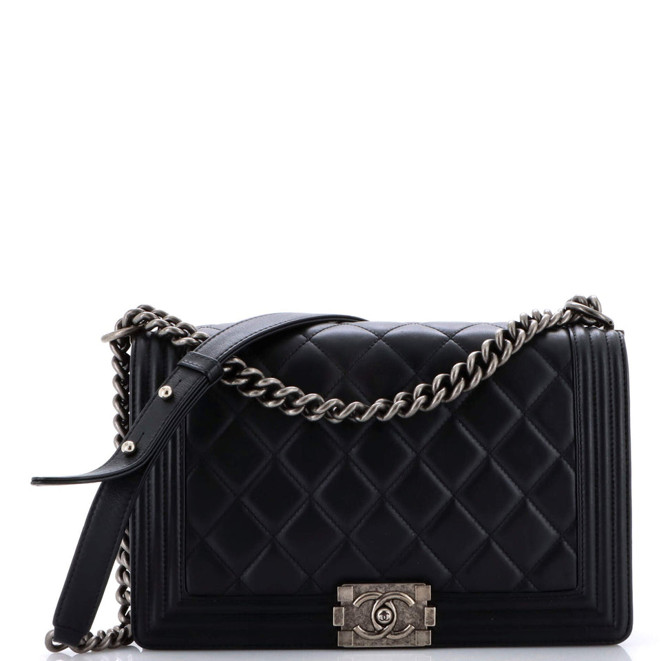 Boy Flap Bag Quilted Lambskin Old Medium