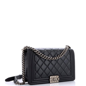 Boy Flap Bag Quilted Lambskin Old Medium