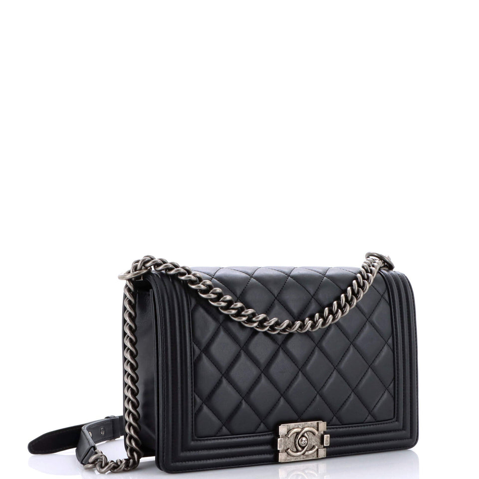 Boy Flap Bag Quilted Lambskin Old Medium