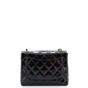 Vintage Square Classic Single Flap Bag Quilted Patent Mini